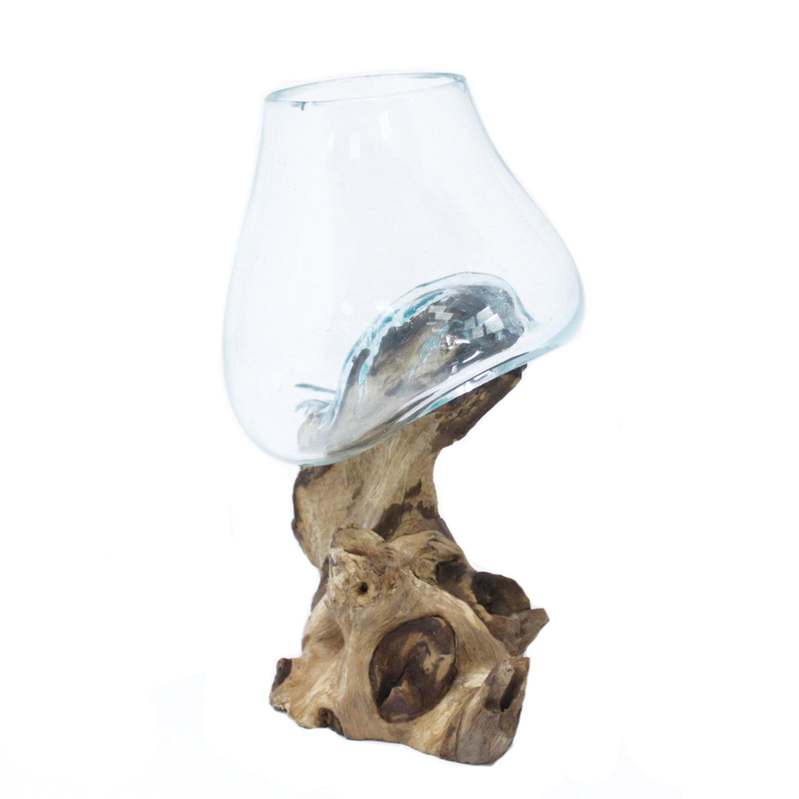 Geschmolzenes Glas - Schale Medium auf Holz - BEPANO