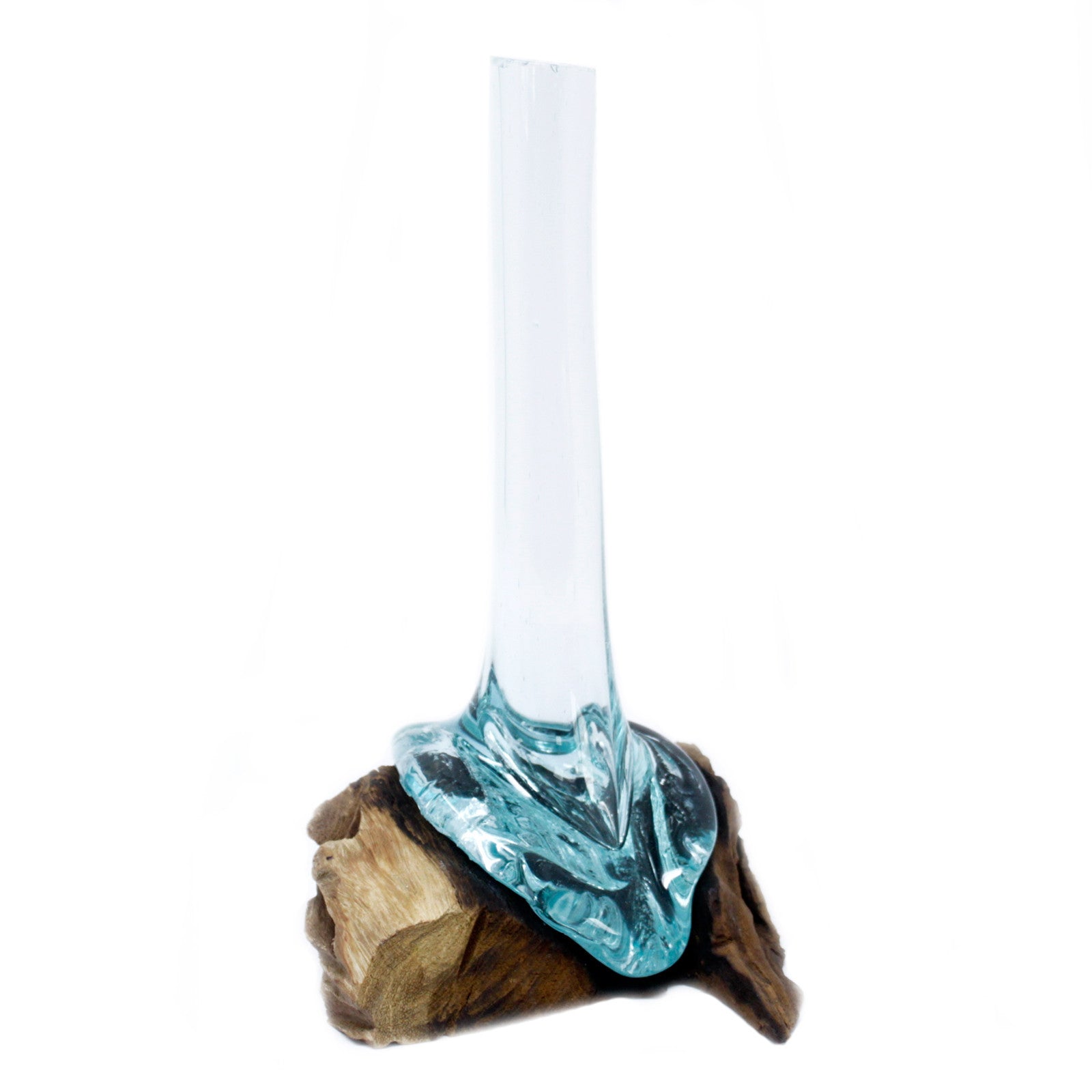 Geschmolzenes Glas auf Holz - "Kim" - Vase - BEPANO