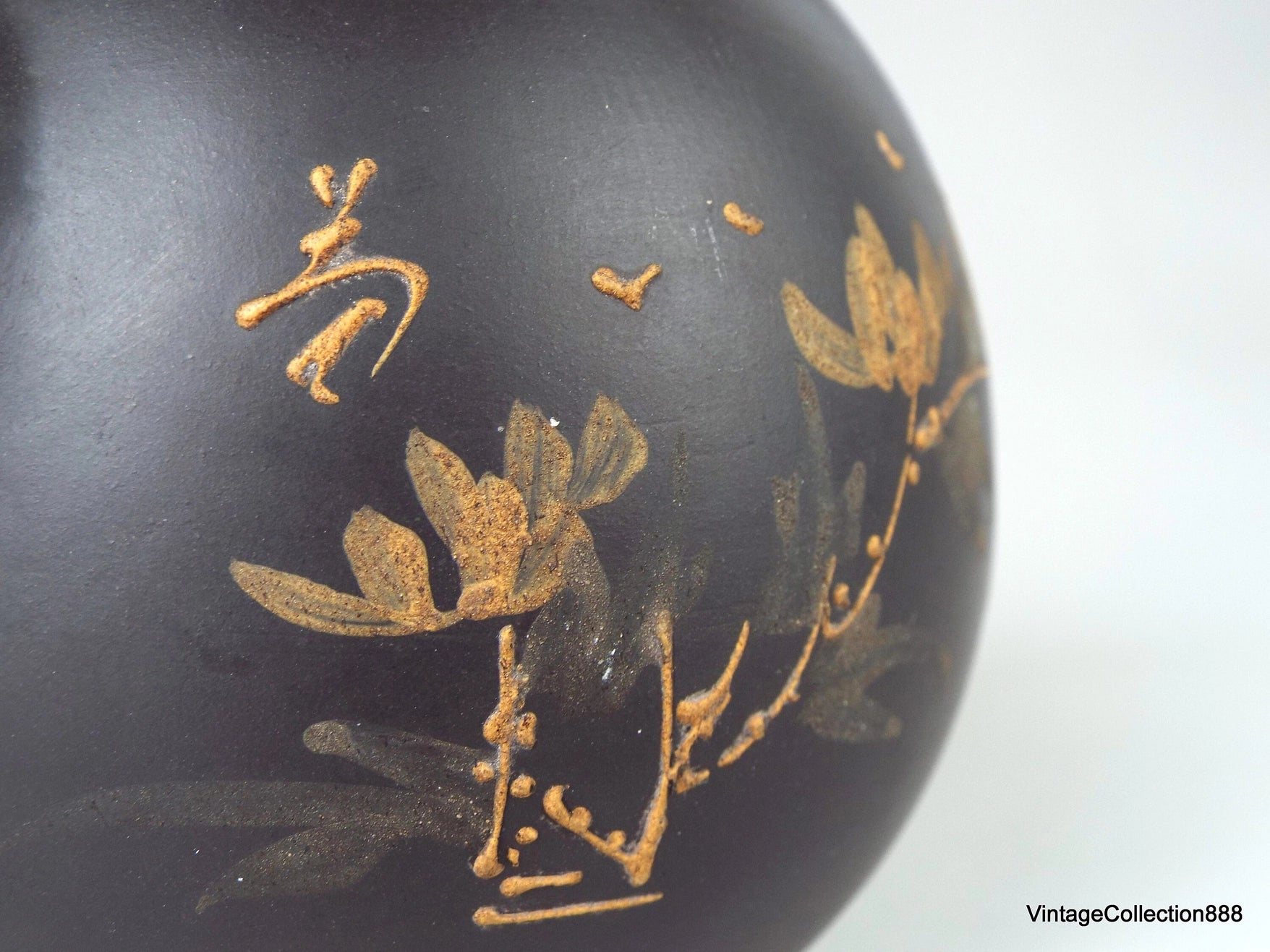 Vintage-Teekanne aus Ton, chinesische Kalligrafie, Yixing Zisha