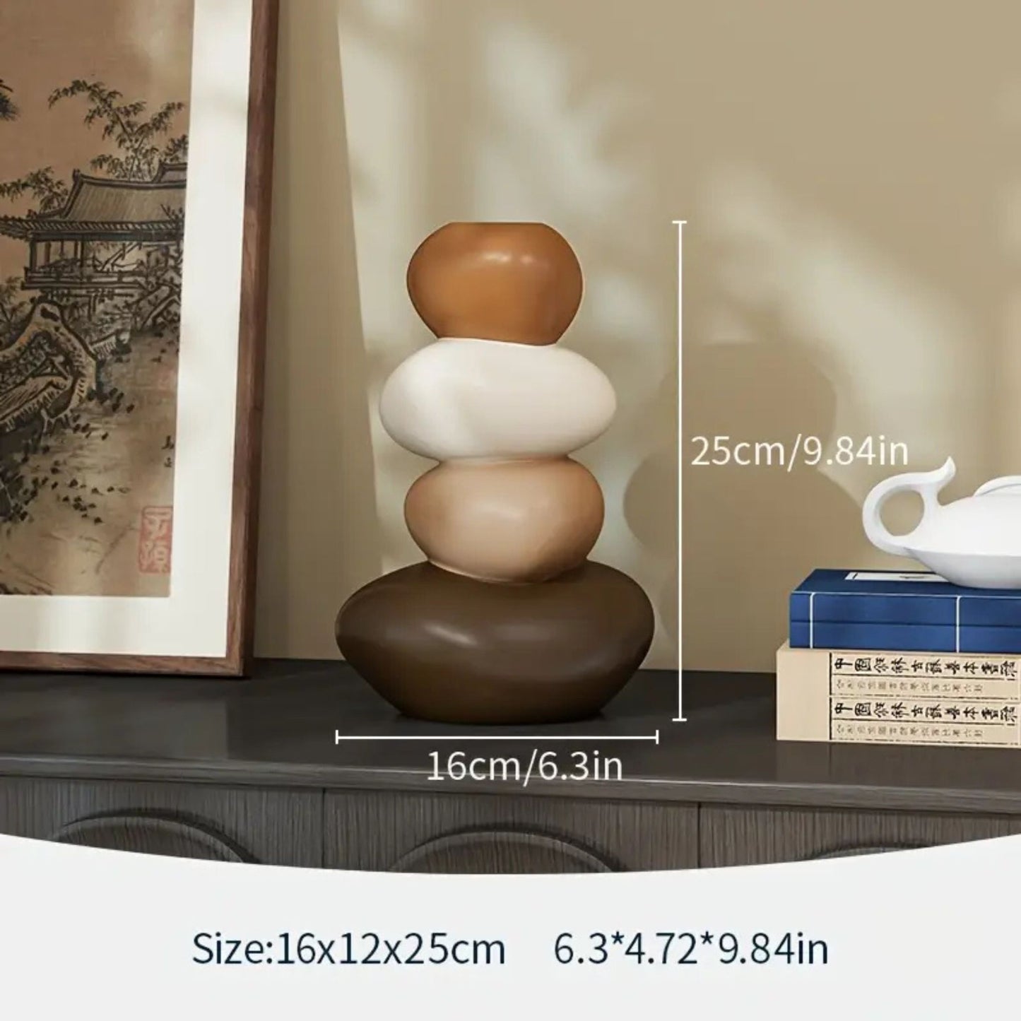 Vase in Steinoptik – Skulpturales Harzdesign
