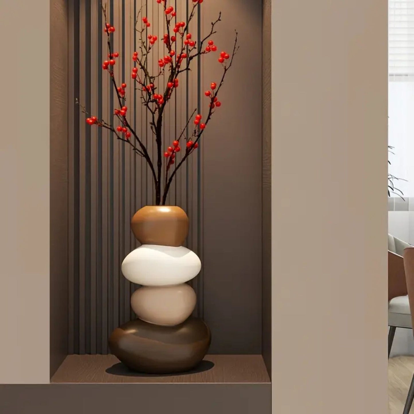 Vase in Steinoptik – Skulpturales Harzdesign