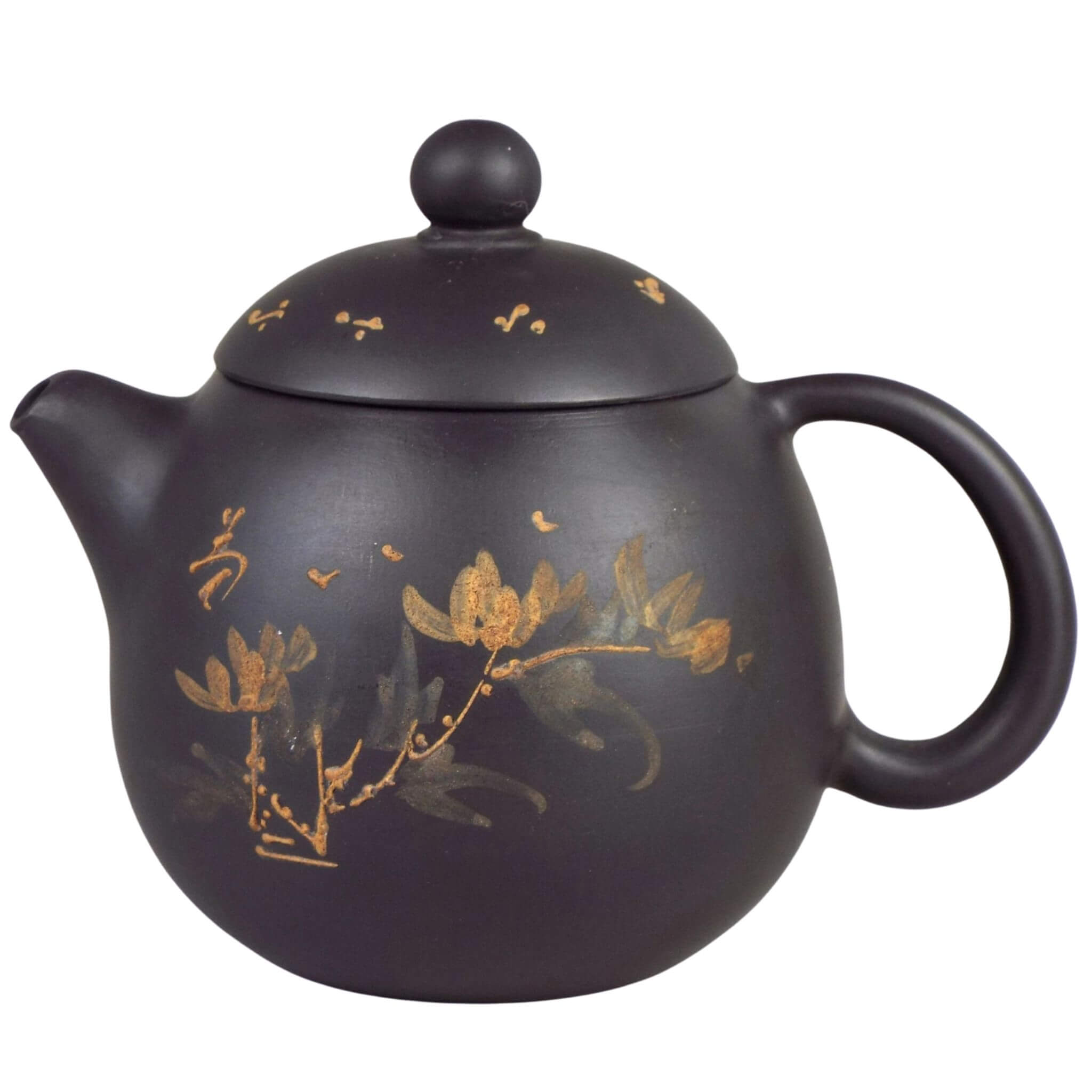 Vintage-Teekanne aus Ton, chinesische Kalligrafie, Yixing Zisha