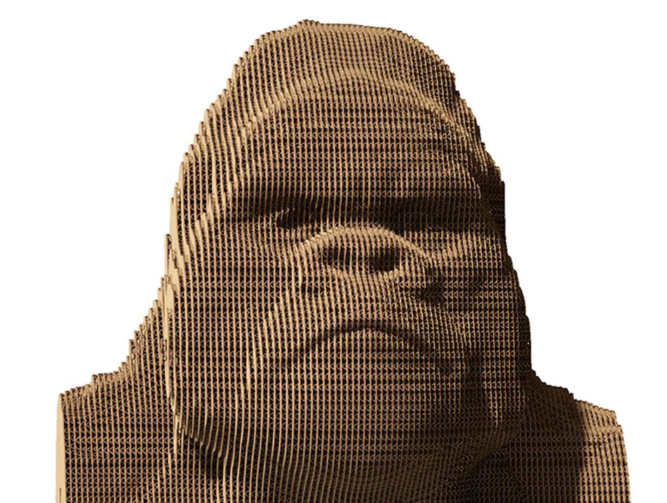 Cartonic 3D-Figur Gorilla: Ein Kunstwerk mit Tiefe und Ausdruckskraft