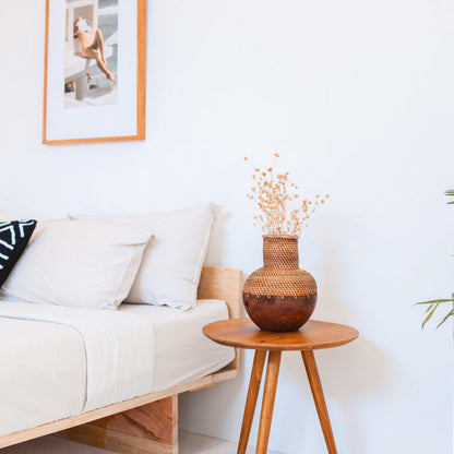 Vase Kamari aus Rattan