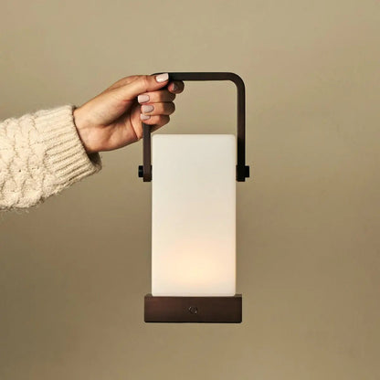 Kabellose Tischlampe Harper in Dunkelbraun Dimmbar