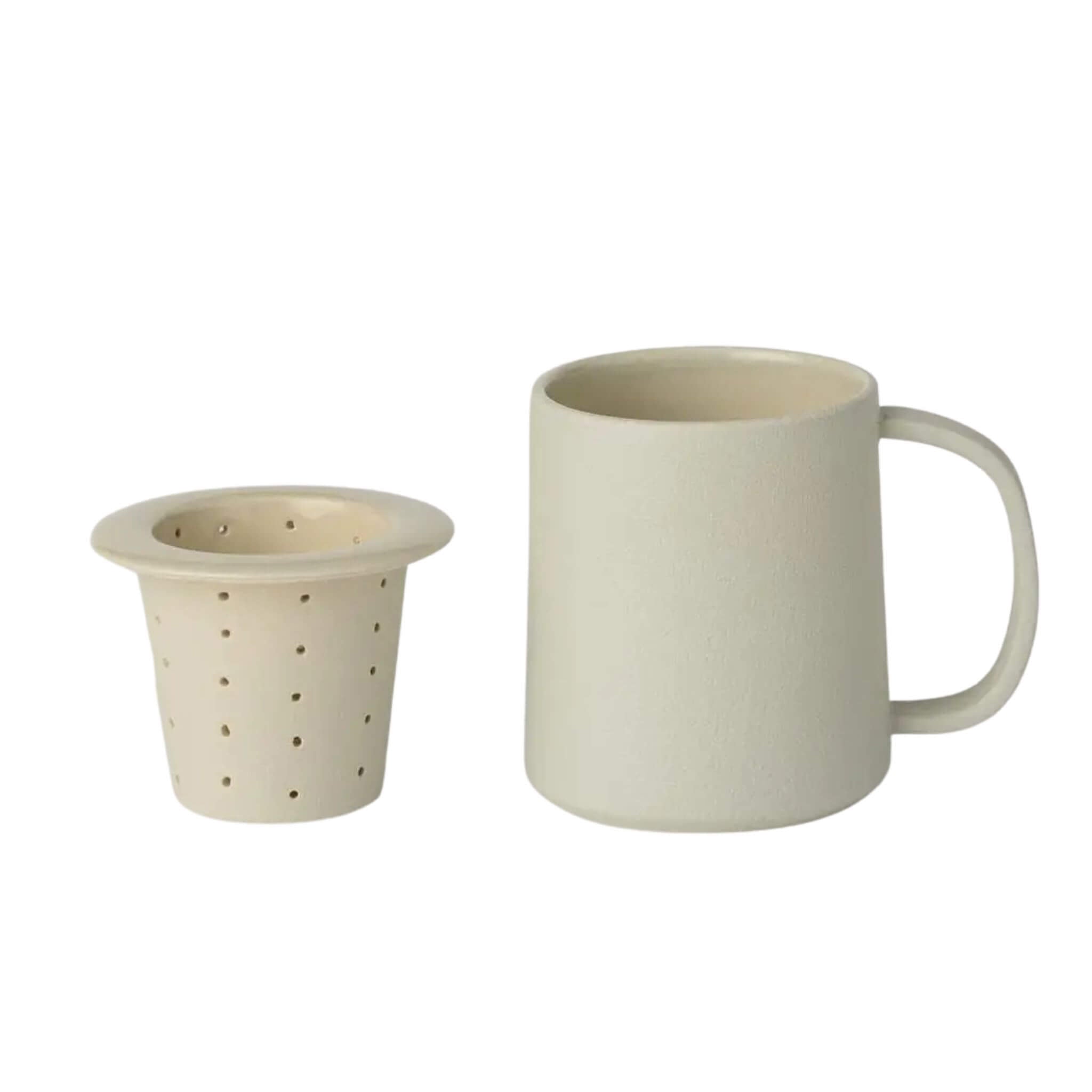 Keramiktasse mit Teesieb - Hellgrün