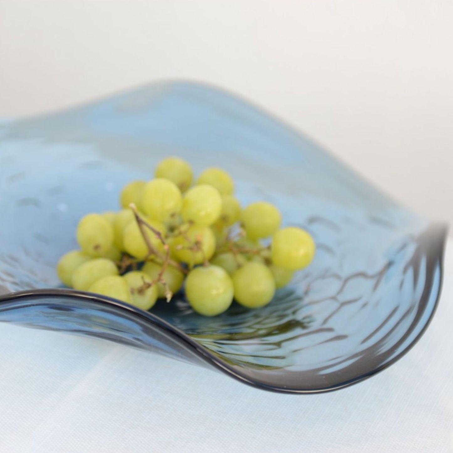 Blaue Glas-Dekoschale Ø 30 cm