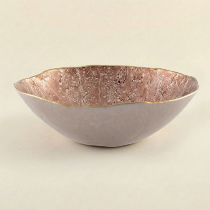 Braune Schale mit goldener Kante 20 cm
