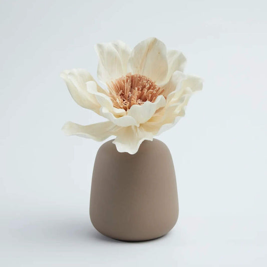 Vase mit Blume - Duftdiffusor aus Keramik LIPSI- CHOCO