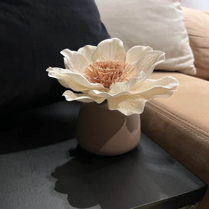 Vase mit Blume - Duftdiffusor aus Keramik LIPSI- CHOCO