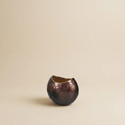 Ovale Vase Braun aus Aluminium