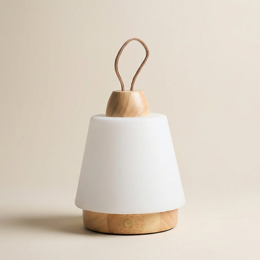 Kabellose Tischlampe Liv mit Lederband