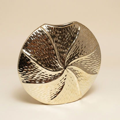 Goldene Spiralvase Keramik 23x21,5 cm
