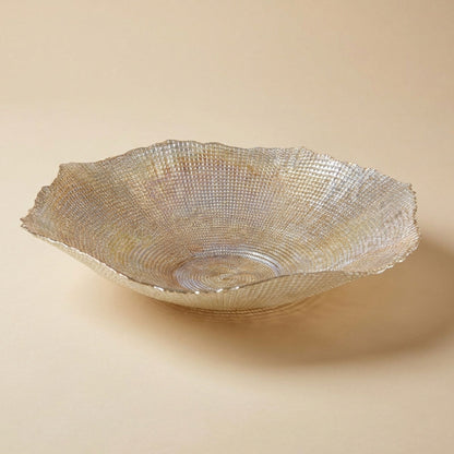 Große Corolle Glas-Dekoschale Bernstein 42 cm