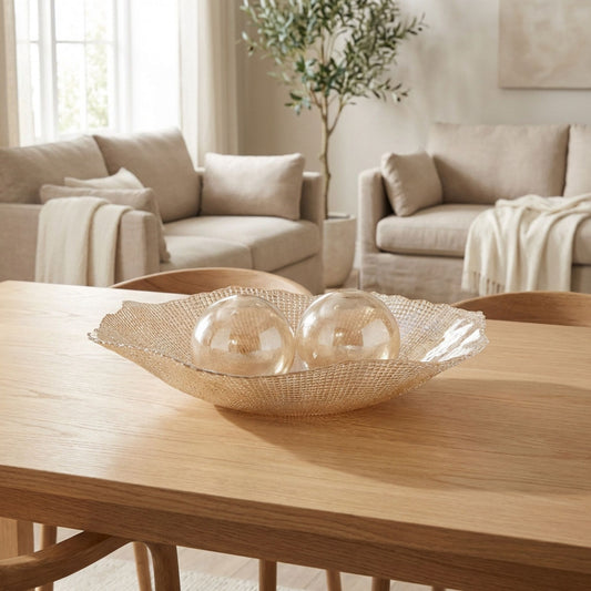 Große Corolle Glas-Dekoschale Bernstein 42 cm