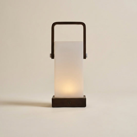 Kabellose Tischlampe Harper in Dunkelbraun Dimmbar