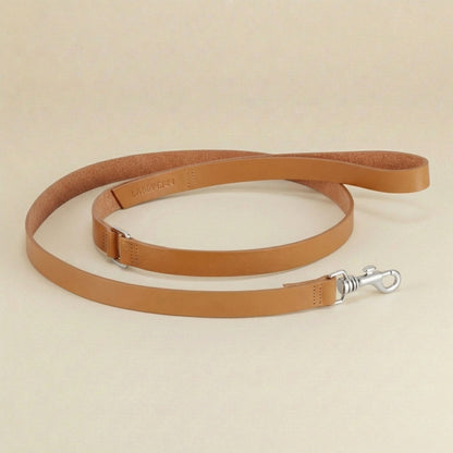 Hundeleine aus Leder in Camel, langlebige Premium Lederleine für Hunde