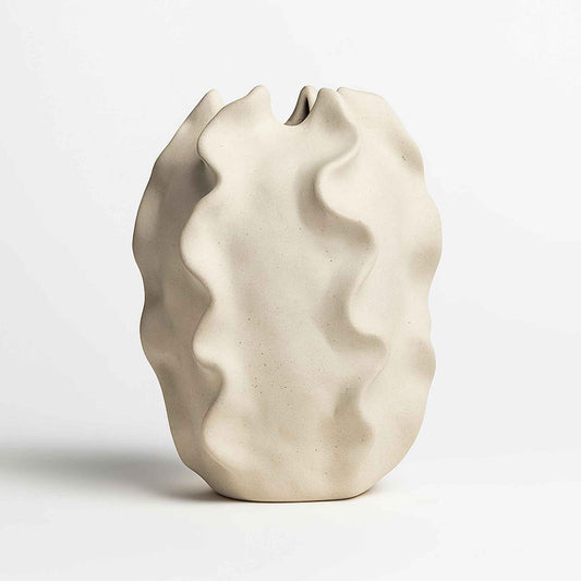 Ovale Keramikvase – Boho Chic