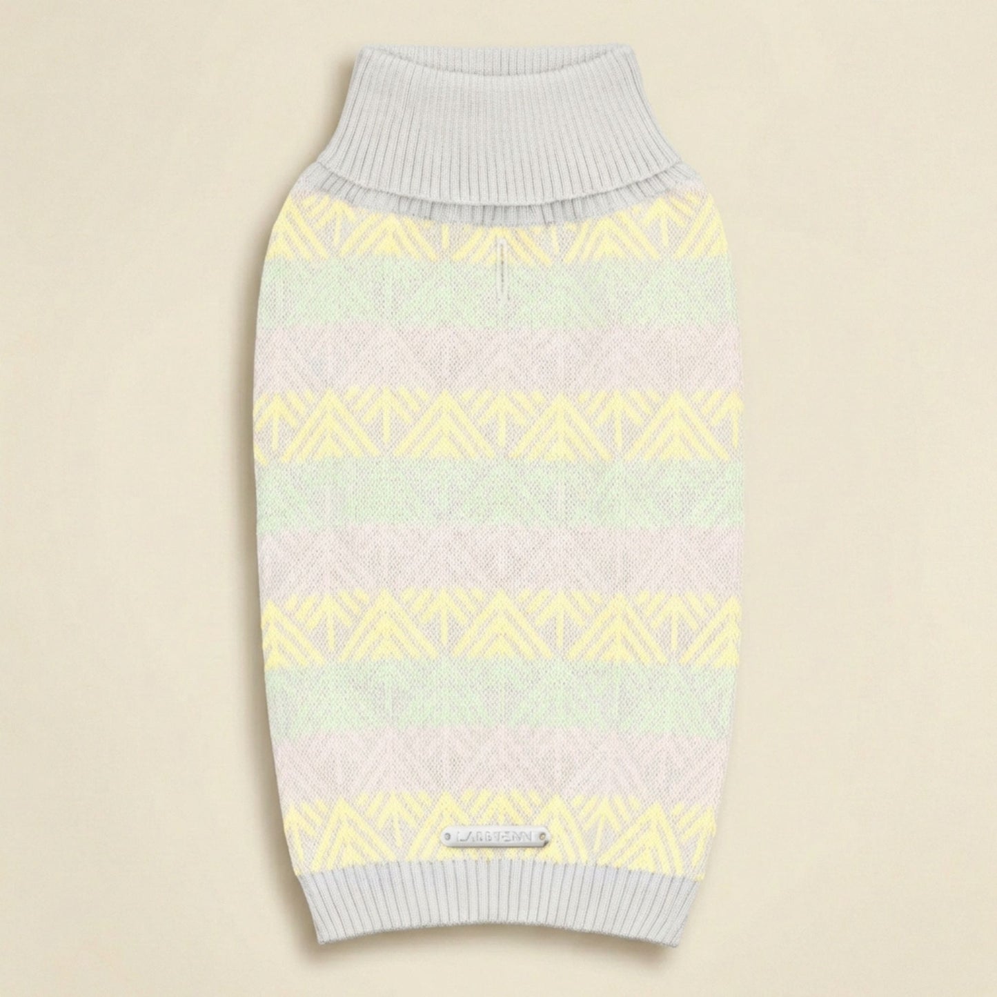 Grauer Hundepullover Pullo mit Strickmuster, warmer Pullover für Hunde