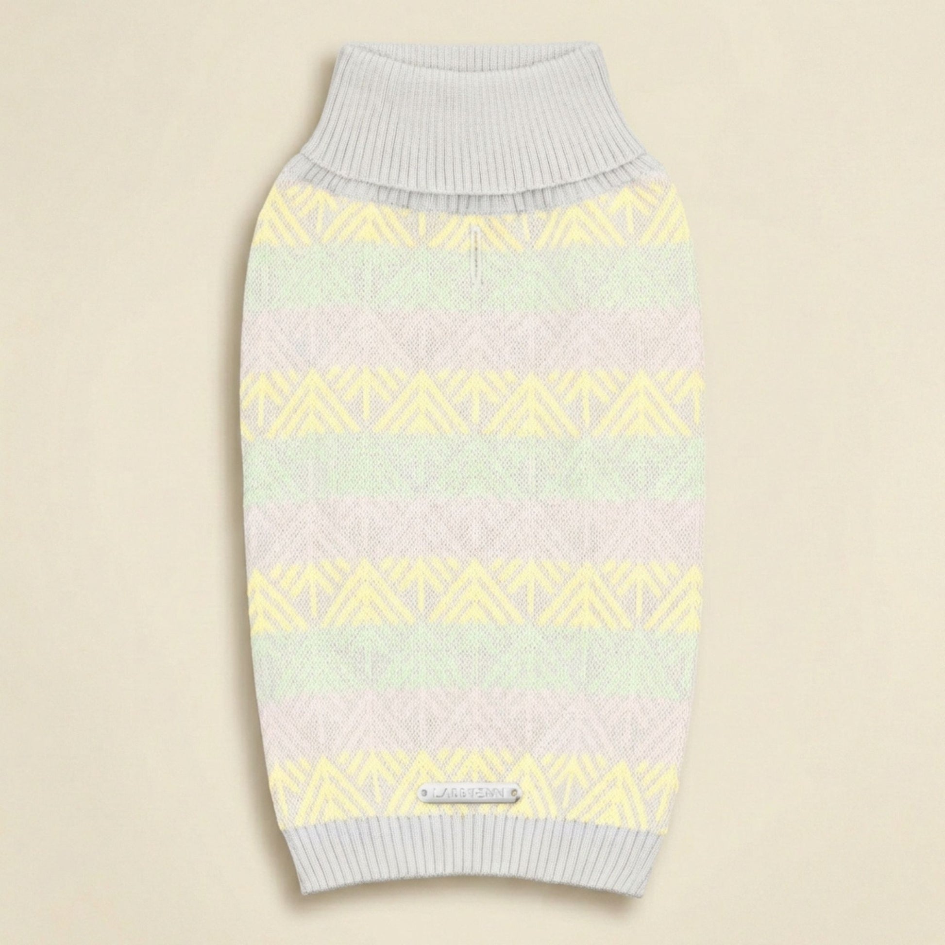 Grauer Hundepullover Pullo mit Strickmuster, warmer Pullover für Hunde