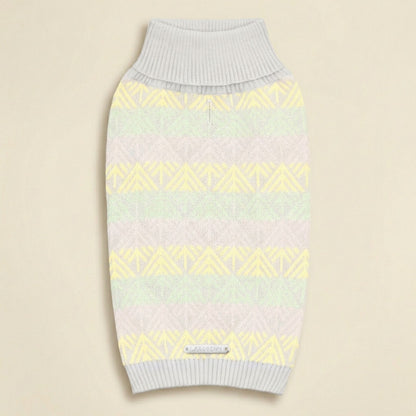 Grauer Hundepullover Pullo mit Strickmuster, warmer Pullover für Hunde
