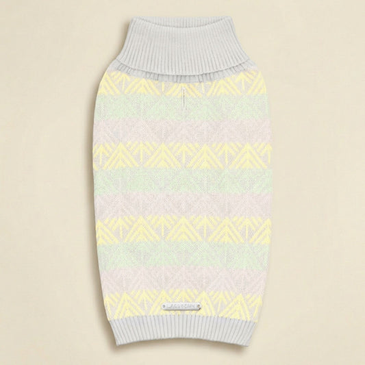 Grauer Hundepullover Pullo mit Strickmuster, warmer Pullover für Hunde