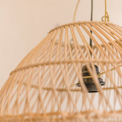 Rattan Lampenschirm Seminyak, Boho Stil, strukturelle Nahaufnahme 