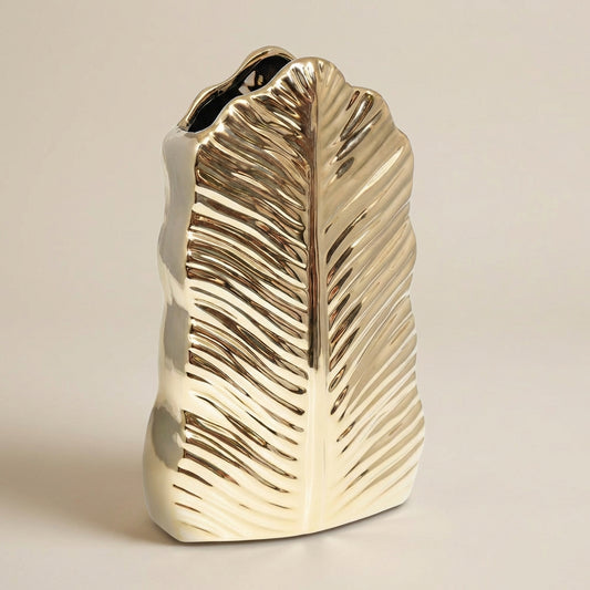 Vergoldete Vase Blatt