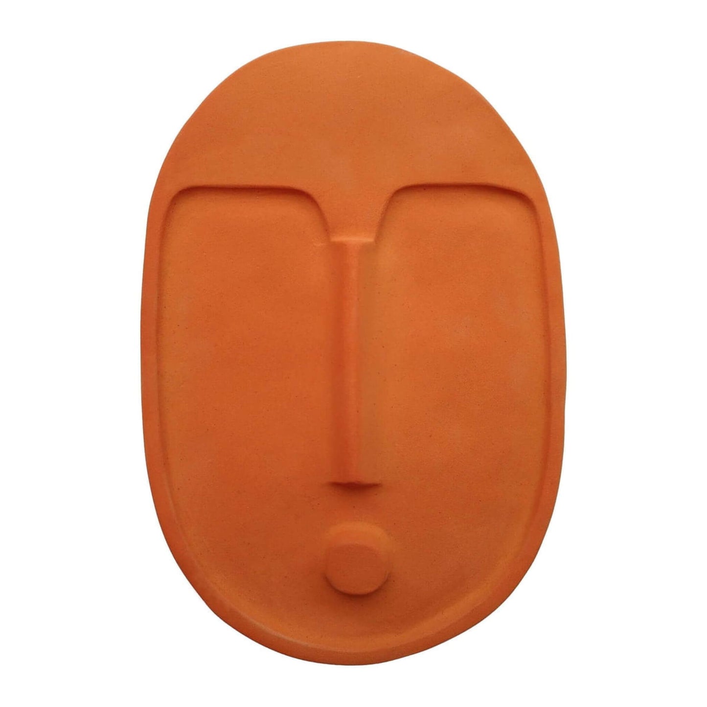 Wandmaske aus Keramik – Terrakotta Orange, strukturiert