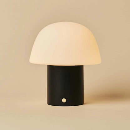 Kabellose Tischlampe Yannick in Schwarz Dimmbar