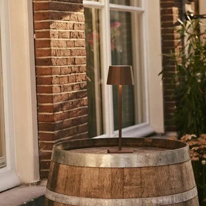 Kabellose Tischlampe Wouter in Mokkabraun