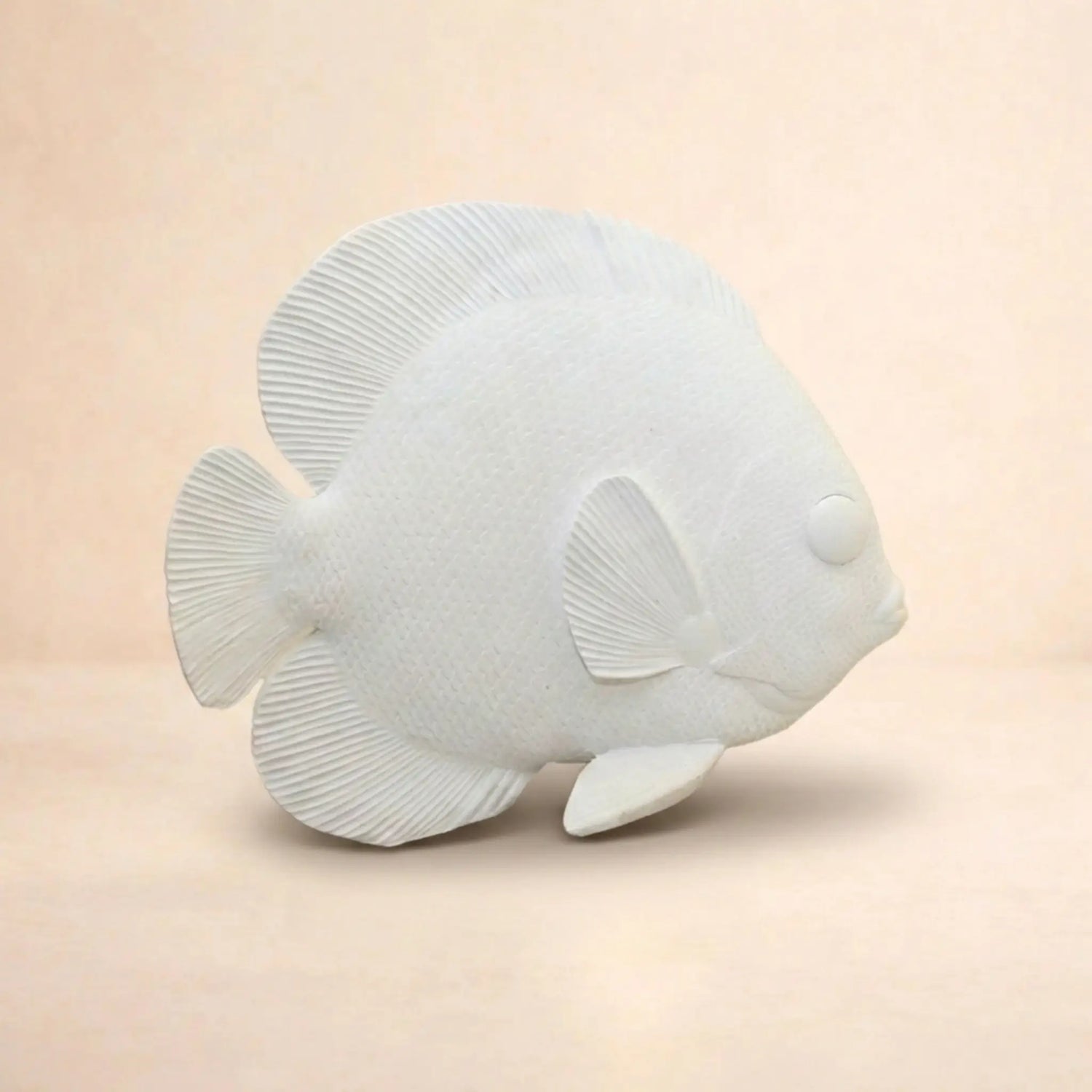 Dekorativer Fisch in Weiß aus Polyresin