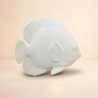 Dekorativer Fisch in Weiß aus Polyresin