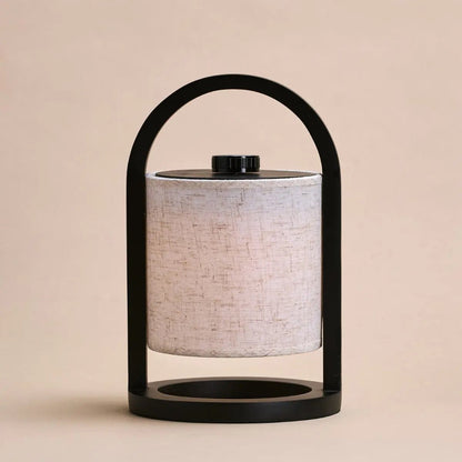 River kabellose Holz-Tischlampe in Schwarz